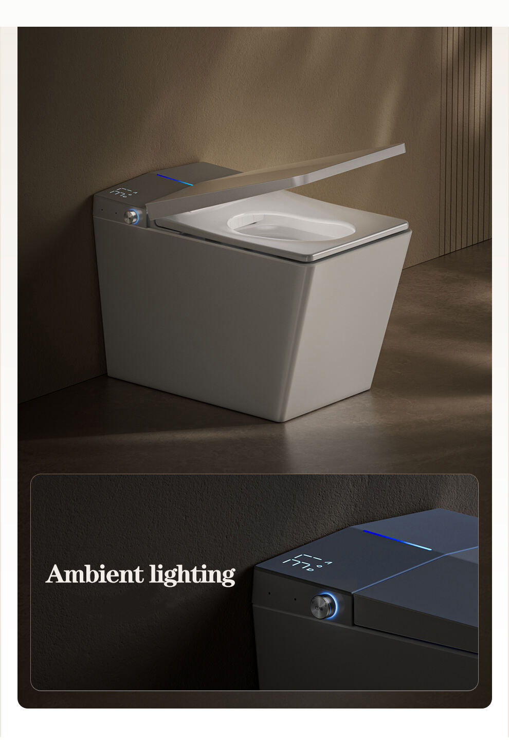 New model square sanitary ware intelligent toilet automatic wc toilets one piece square smart toilet details