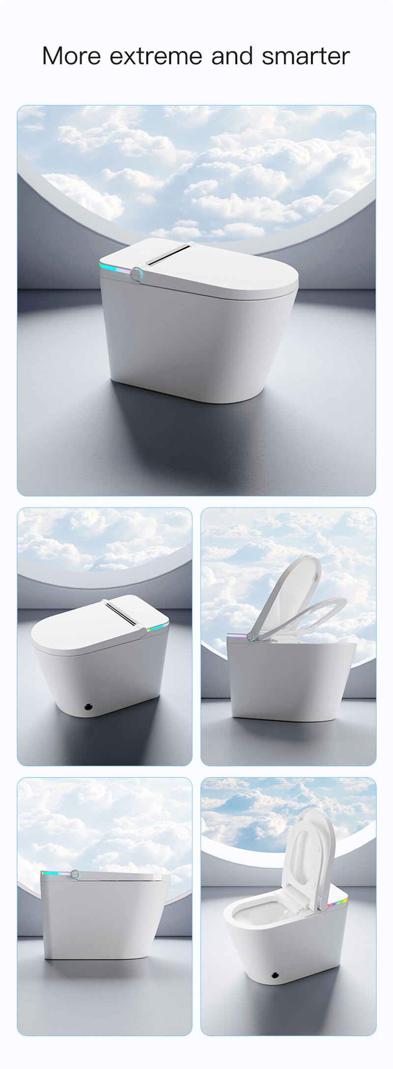 Modern Sanitary Ware Self Clean Auto Open Sensor Flush Automatic Toilet Bowl Electronic Bathroom Wc Intelligent Smart Toilet supplier