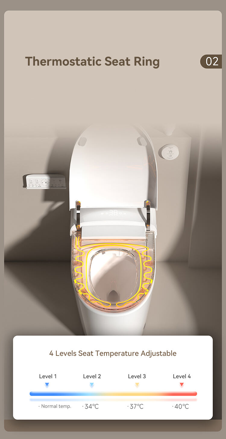 High end automatic flush bathroom wc commode s p trap smart toilet bidet Intelligent smart toilet details