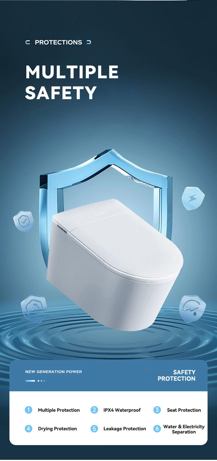 Back to wall mounted hanging toilet bowl automatic flush electric bidet commodes intelligente toilette wall hung smart toilet manufacture