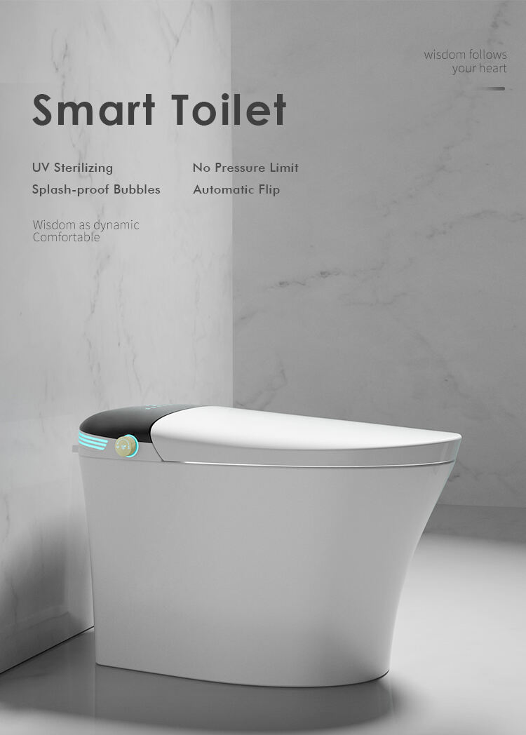 Modern Bathroom Ceramic Floor Mounted Intelligent Inodoro One Piece Commode Automatic WC Toilet Bowl Bathroom Smart Toilet manufacture