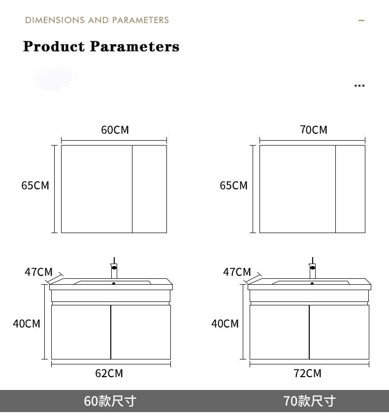 Luxury Black Gold Design Waterproof Solid Wood Cabinet Bathroom Vanity Sink Wall Mounted Bathroom Vanity For Bath Vanity Unit factory