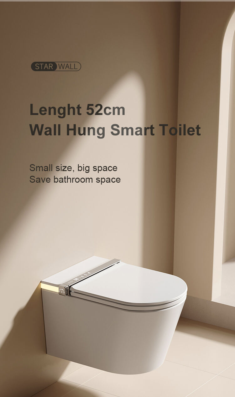 High quality space saving hanging wall mounted intelligent bathroom water closet toilet automatic wall hung smart toilet details