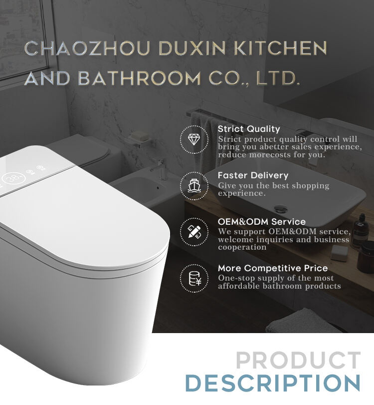 Modern Electronic Automatic Ceramic Toilets Bowl Wc Bathroom WC One Piece Intelligent Smart Toilets factory