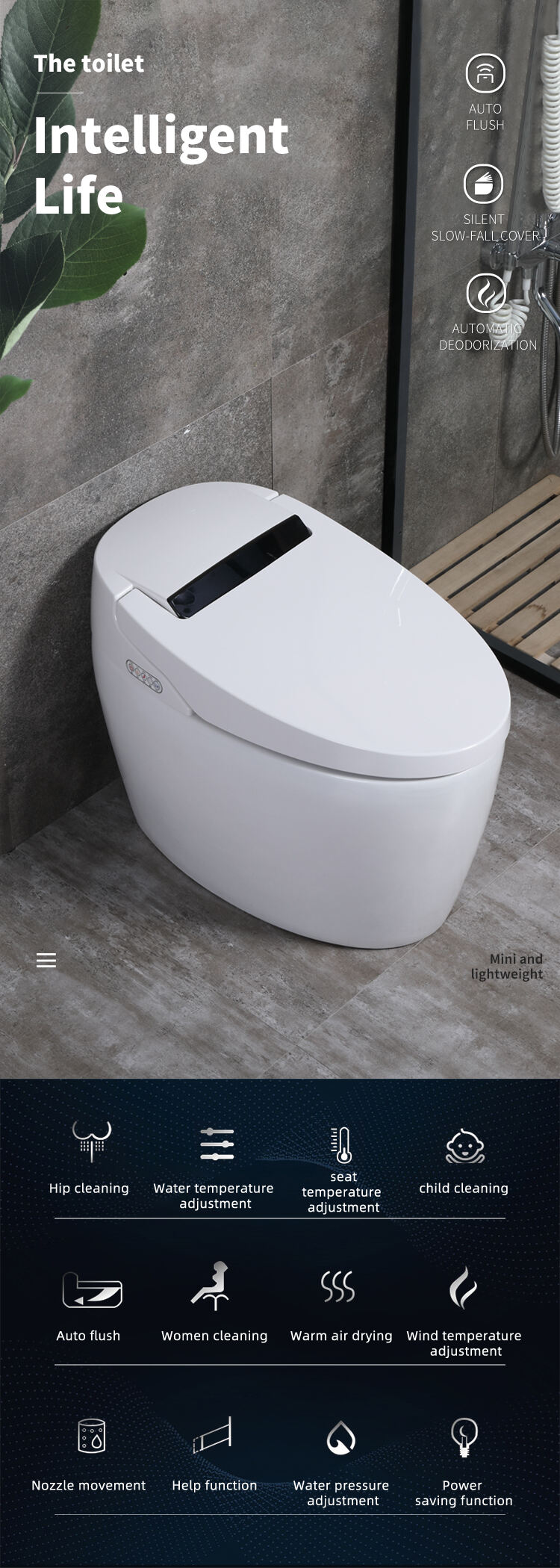 Wholesale Automatic Electronic Closestool Bathroom Intelligent One Piece Sanitary Ware Toilet Smart Bidet Toilet factory