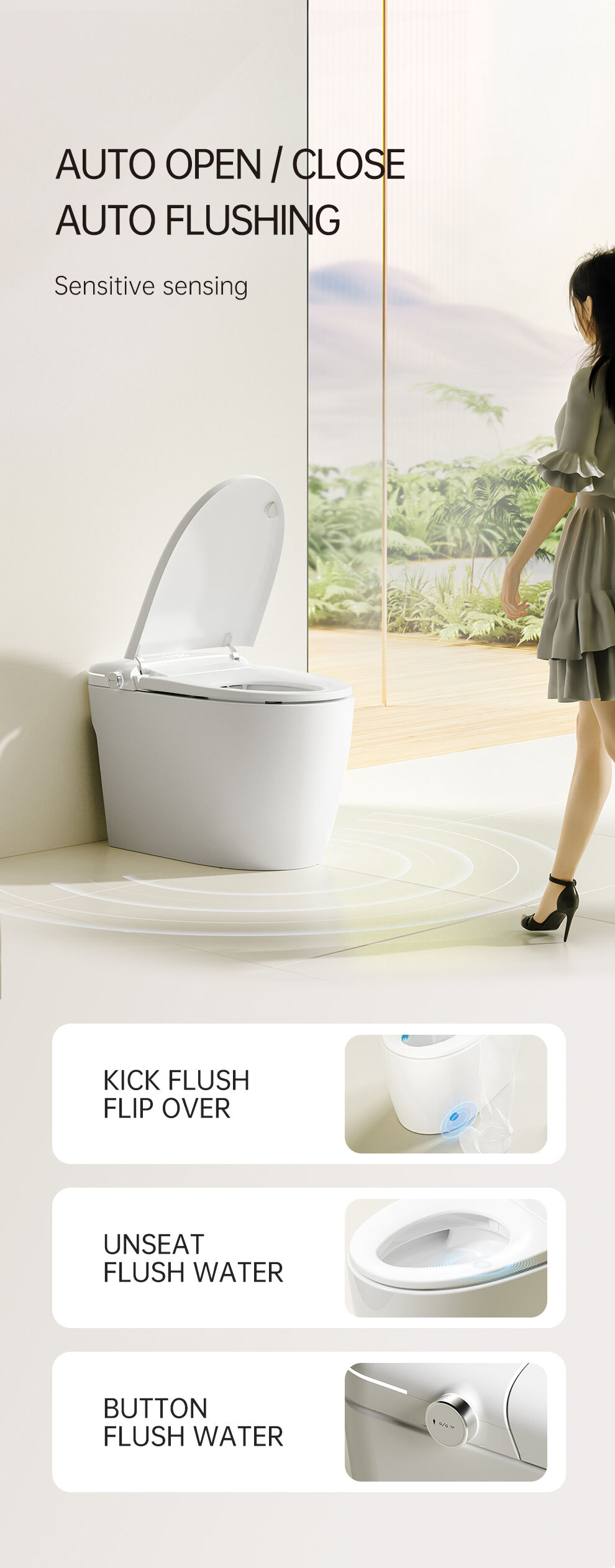 Modern Electronic Automatic Ceramic Toilets Bowl Wc Bathroom WC One Piece Intelligent Smart Toilets factory