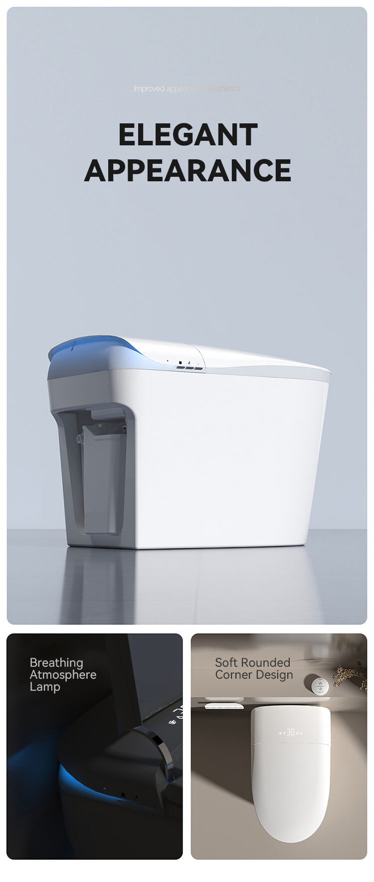 High end automatic flush bathroom wc commode s p trap smart toilet bidet Intelligent smart toilet manufacture