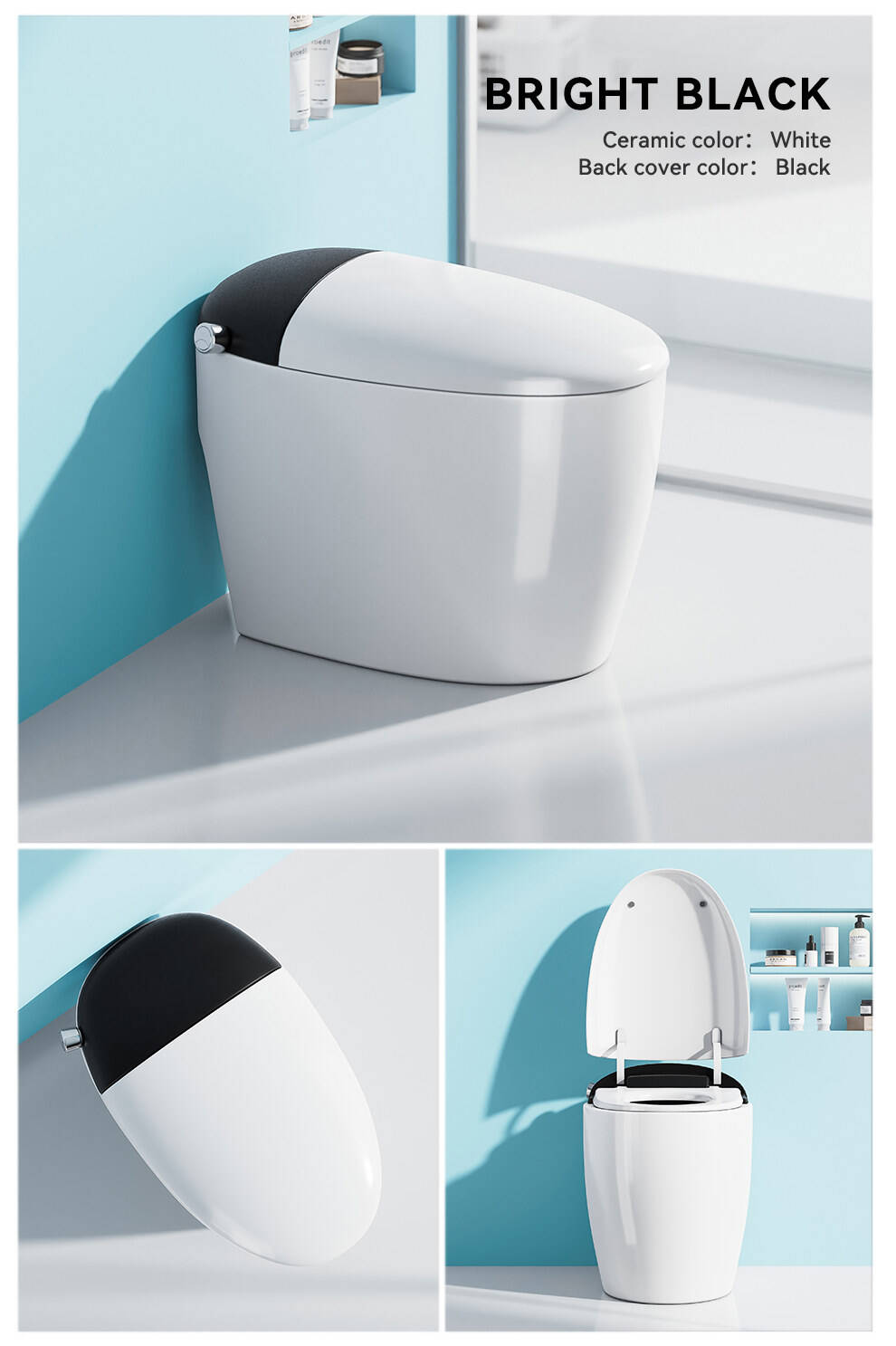 Modern egg shape auto sensor one piece intelligent toilet bowl bathroom electric wc toilet egg round smart toilet supplier