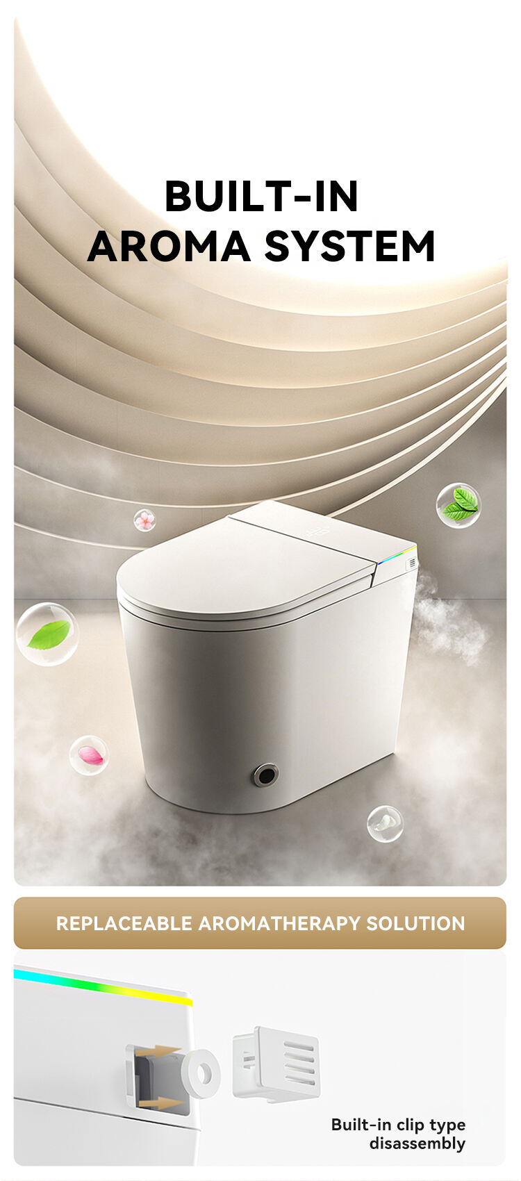 Modern sanitary ware floor mounted automatic toilet bowl save space bathroom water closet ceramic intelligent smart toilet factory