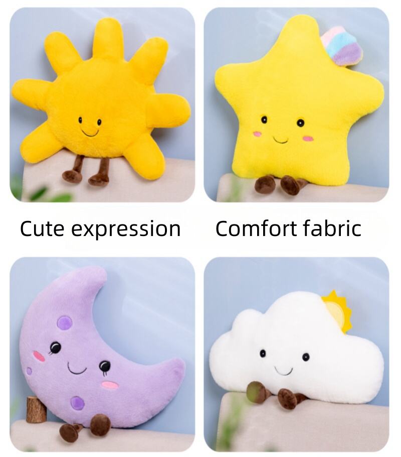 cute starry sky series sun pillow plush toy star moon cloud home cushion pillow details