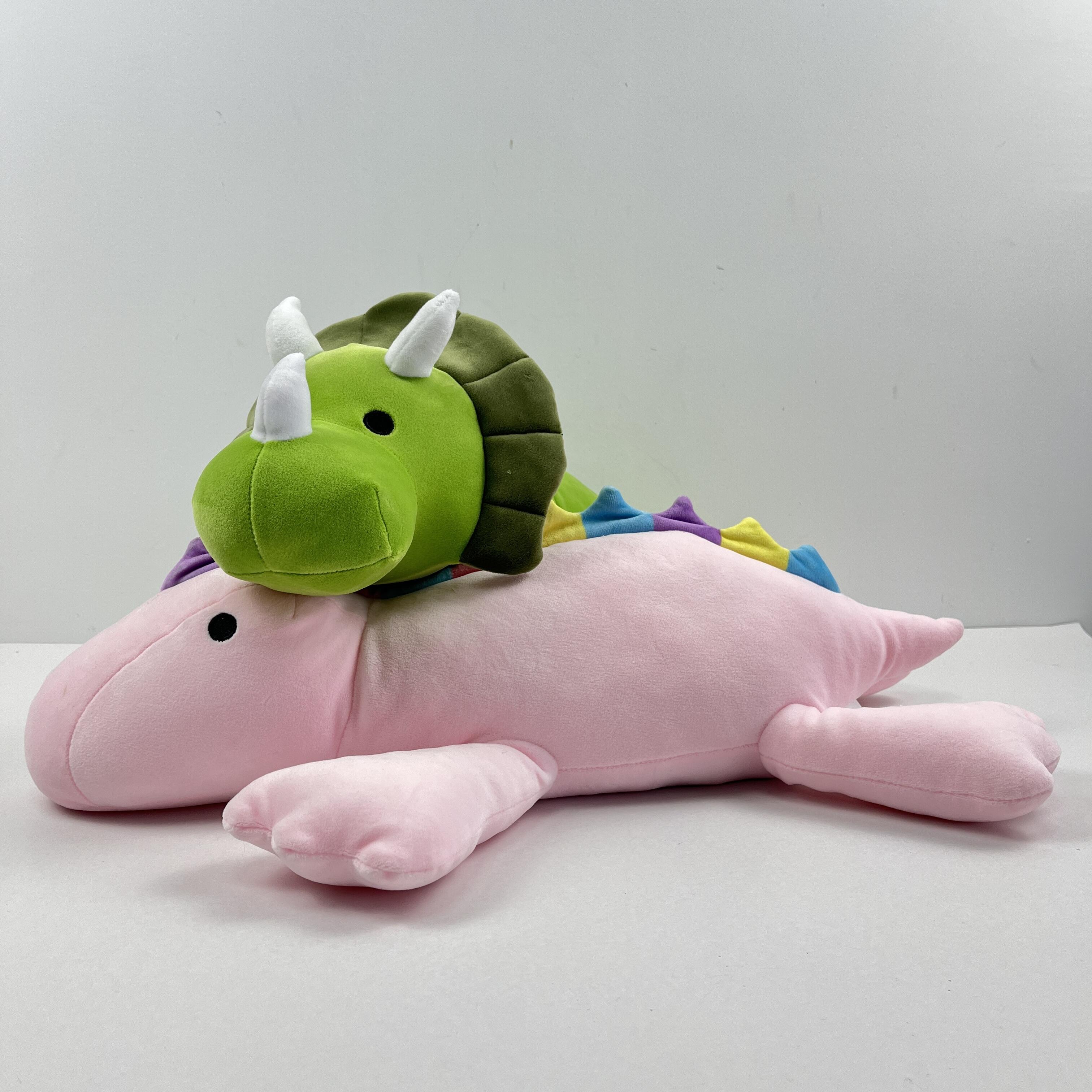 Green pink Doll weighted dinosaur plush toy Cotton Cartoon  Dinosaur Weighted Plush Toys factory
