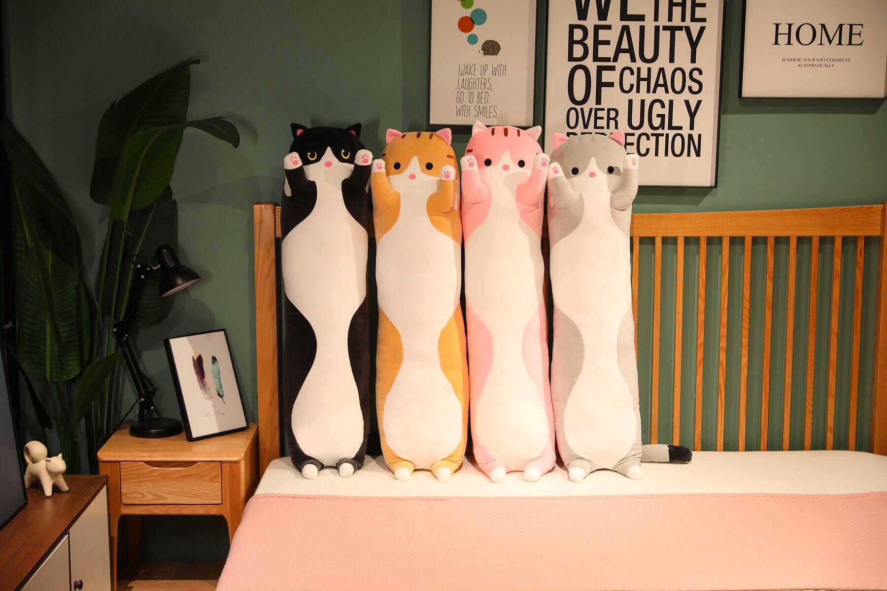 Baby Kids Toys Soft Cat Pillow Plush Big Hugging Plush Pillow Cartoon Long Cat Kitten Legs details