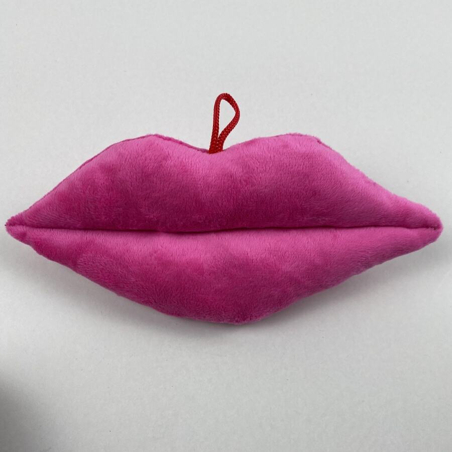 Wholesale Pet Dog Toys Cute Luxury Valentine's Day Wedding Lip Squeaky Plush Interactive Pet Dog Chew Toys factory