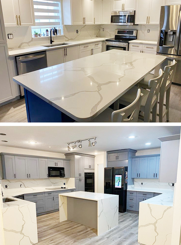 Quartz stone in kitchen