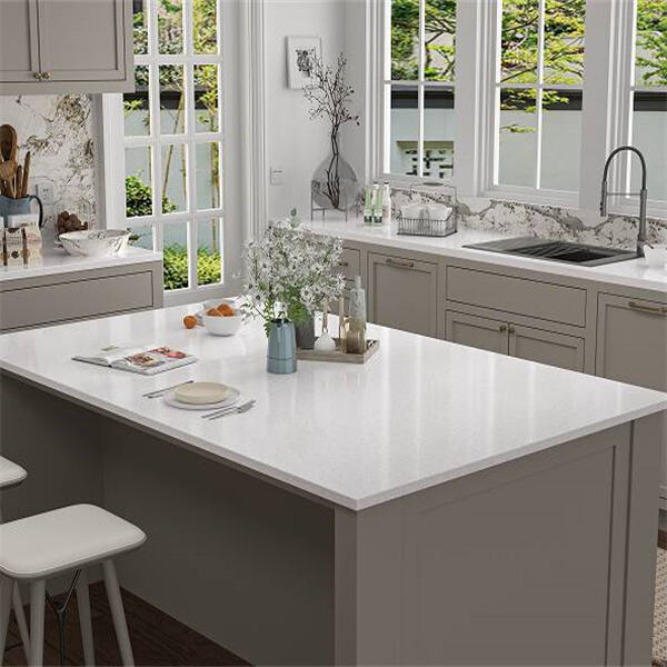 White Glitter Quartz Countertops Never Go Out of Style