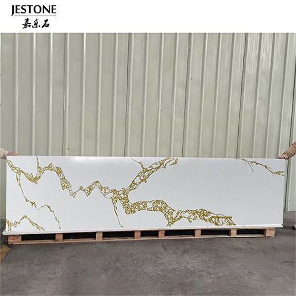 Discover the beauty of natural white and gold quartz countertops