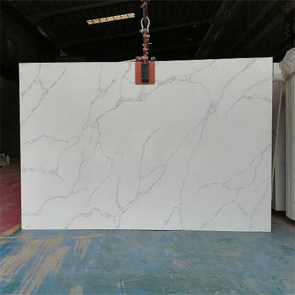 Add sophistication to your space with white quartz featuring enchanting veins