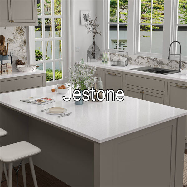 Glamorous White Quartz Countertops with Sparkle Finish