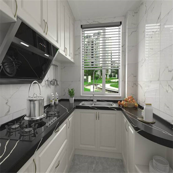 Black quartz with contrasting white veining