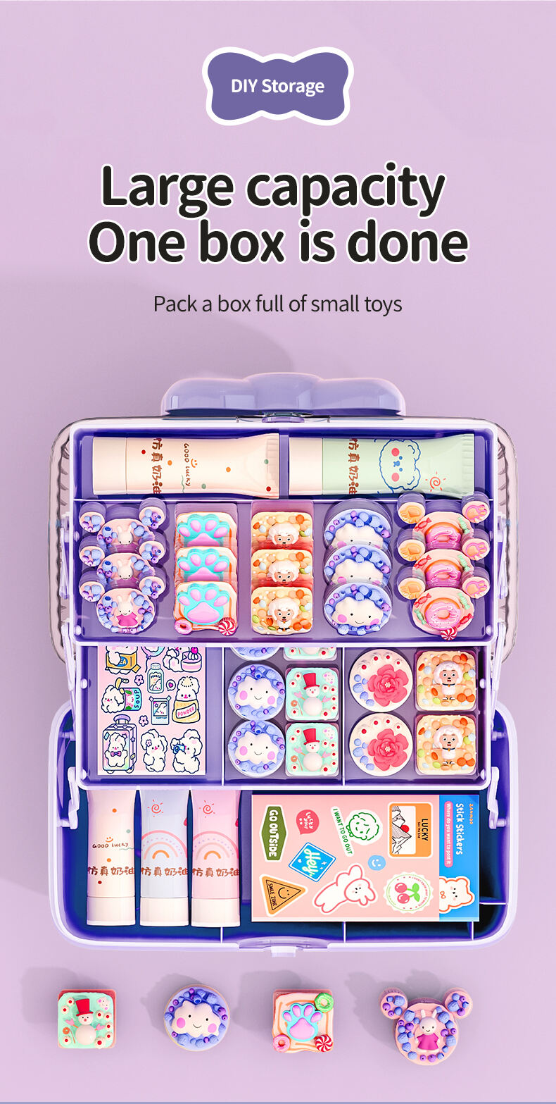 2023 New Product Three-layer Thickened Large-capacity Multi-compartment Girl's Hair Accessories Storage Box factory