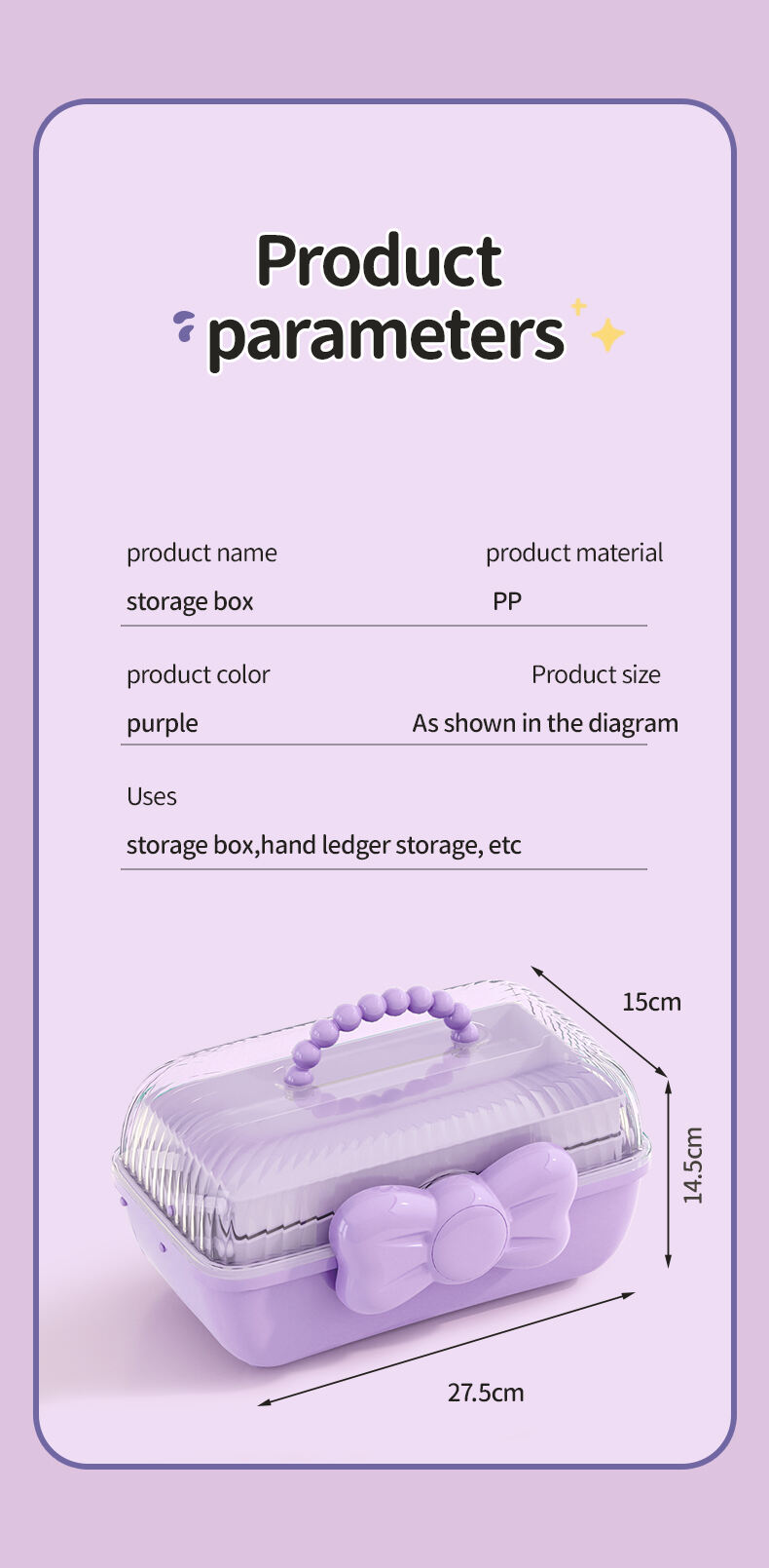 2023 New Product Three-layer Thickened Large-capacity Multi-compartment Girl's Hair Accessories Storage Box details