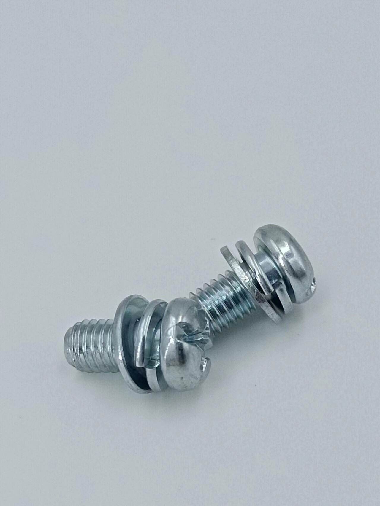 Wholesale Steel round Head Three Combination Screws Cross-Shaped Pan Head with Flat Spring Washer Metric ISO Standard factory