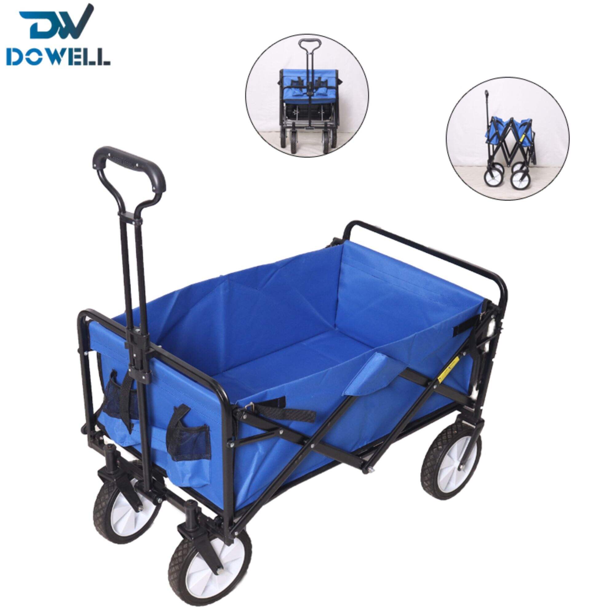 Folding wagons foldable travel cart portable hand pull utility trailer ...