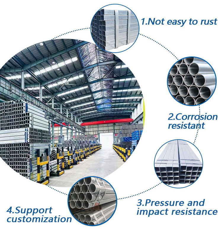 Delicate Appearance 4x4 Galvanized Tubing 50 X 50 Galvanised Box Section Galvanized Steel Pipe manufacture