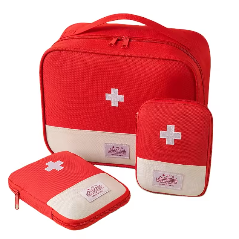 3 Pieces Oxford Fabric Medical Pill Storage Bags First Aid Kit Empty Trauma Bags for Home Travel Camping