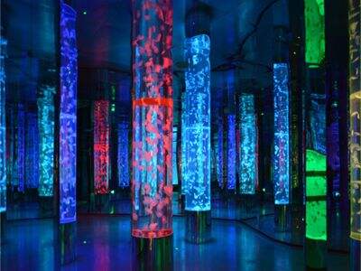 The impact of a Large Acrylic Aquarium on a building's interior ambiance