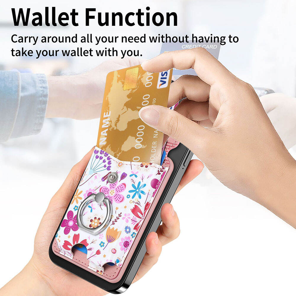 Laudtec Wallet04 Pro Max 15 Magnetic 14 Mini Card Mobile Cases Phone Flower Case Magsafe Leather Wallet For Iphone Apple factory