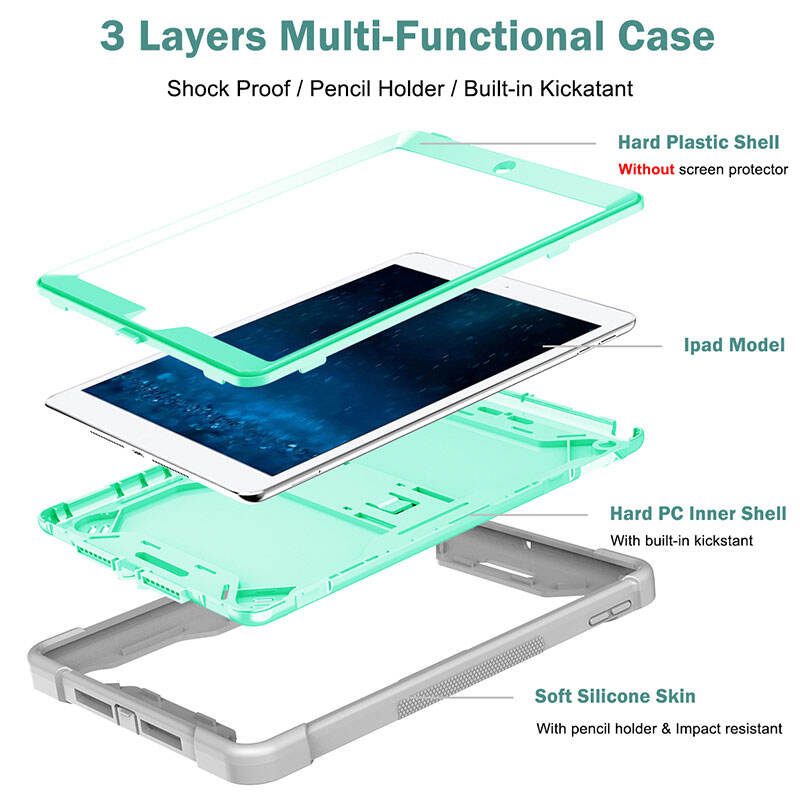 Laudtec Cover for iPad 9.7, Heavy Duty Rugged Shockproof Case with Hand Strap, Shoulder Strap, Kickstand factory