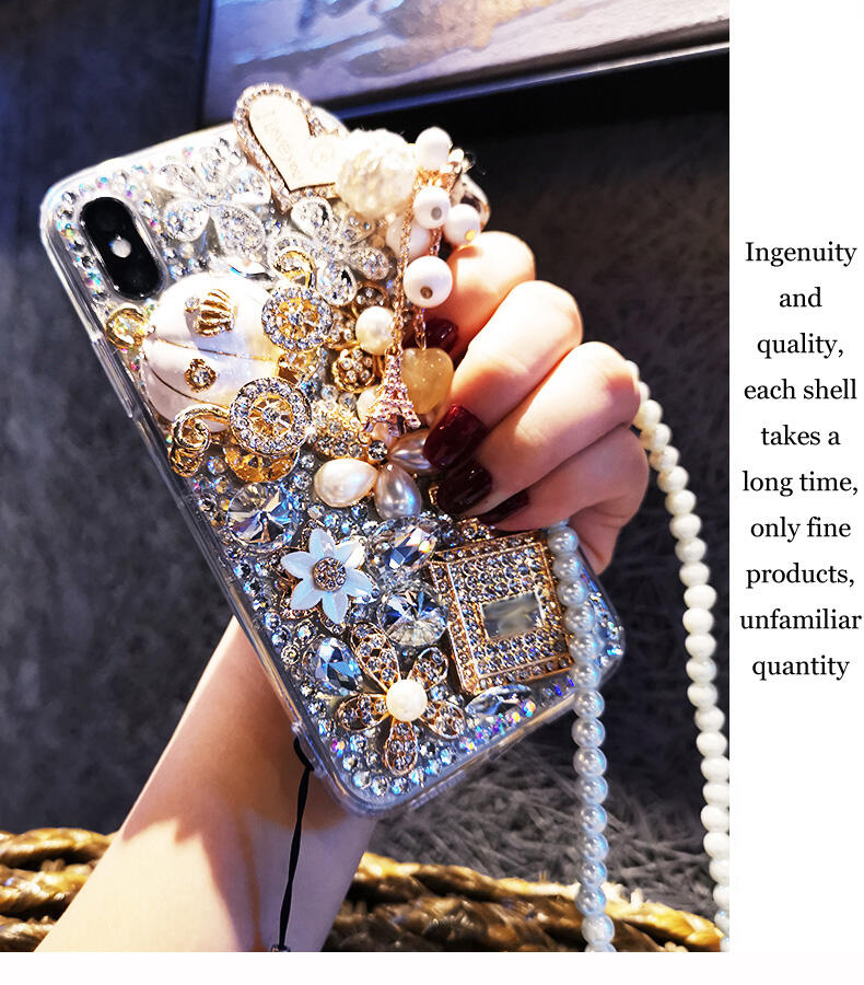 Acrylic Perfume Bottle Full Of Diamonds Bling Glitter Designer Luxury Phone Case For Iphone 13 details