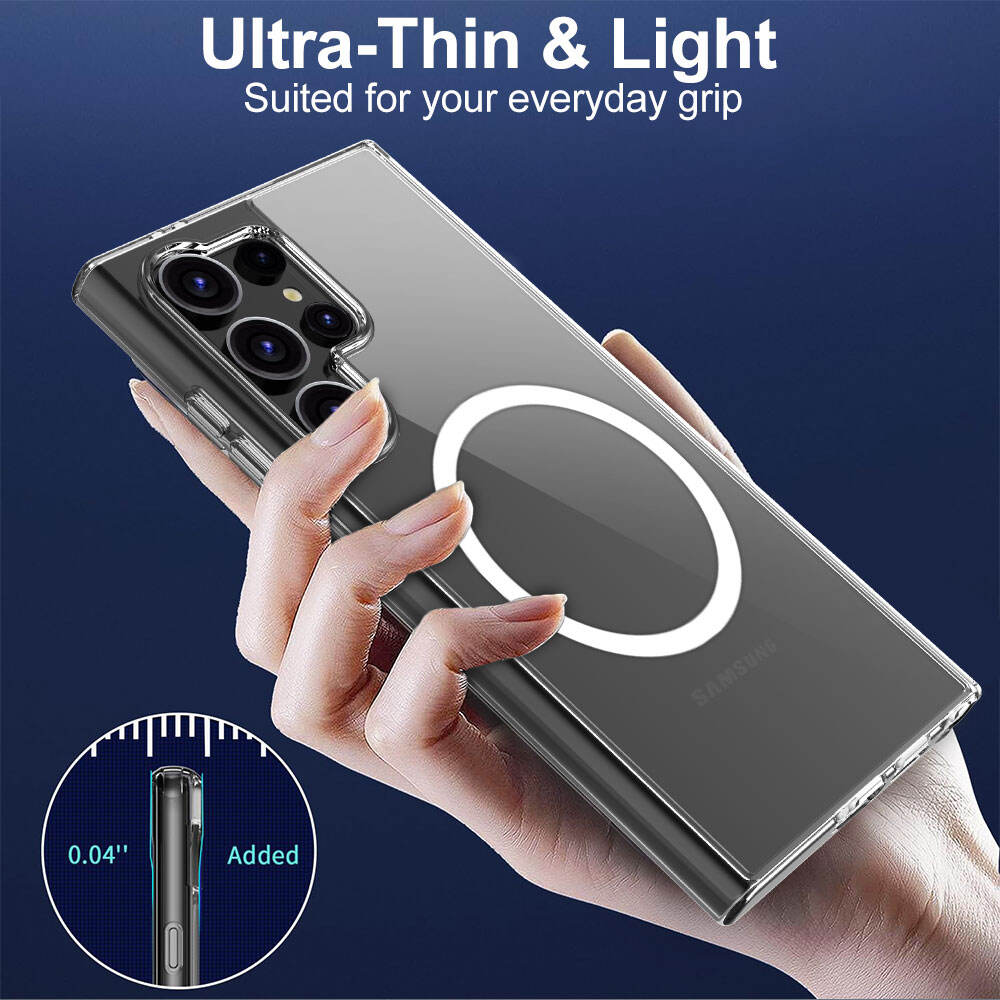 Laudtec SJK272 Magnetic Ring Cover Tpu Pc Precision Hole Clear Phone Case For Samsung Galaxy S24 Plus factory