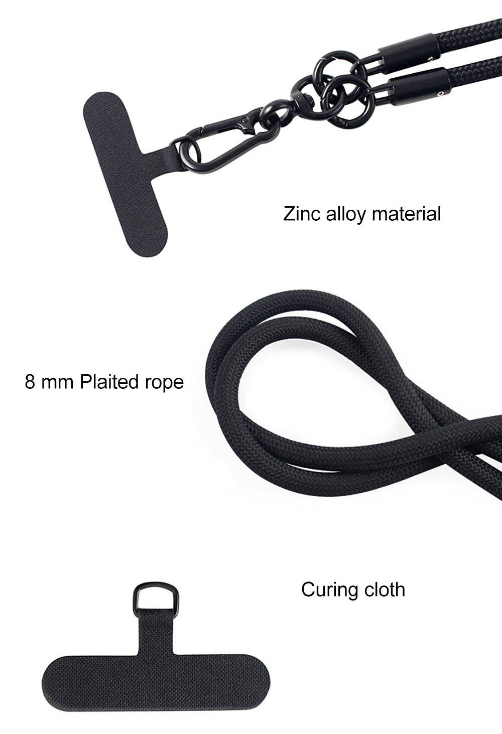 Laudtec SJS002 Customized Adjuster Adjustable Accessories 2 In 1 Cell Rope Case Strap Mobile Chain Phone Lanyard supplier