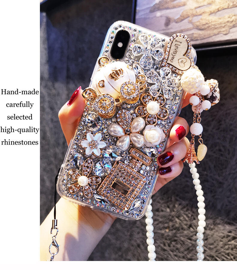 Acrylic Perfume Bottle Full Of Diamonds Bling Glitter Designer Luxury Phone Case For Iphone 13 supplier