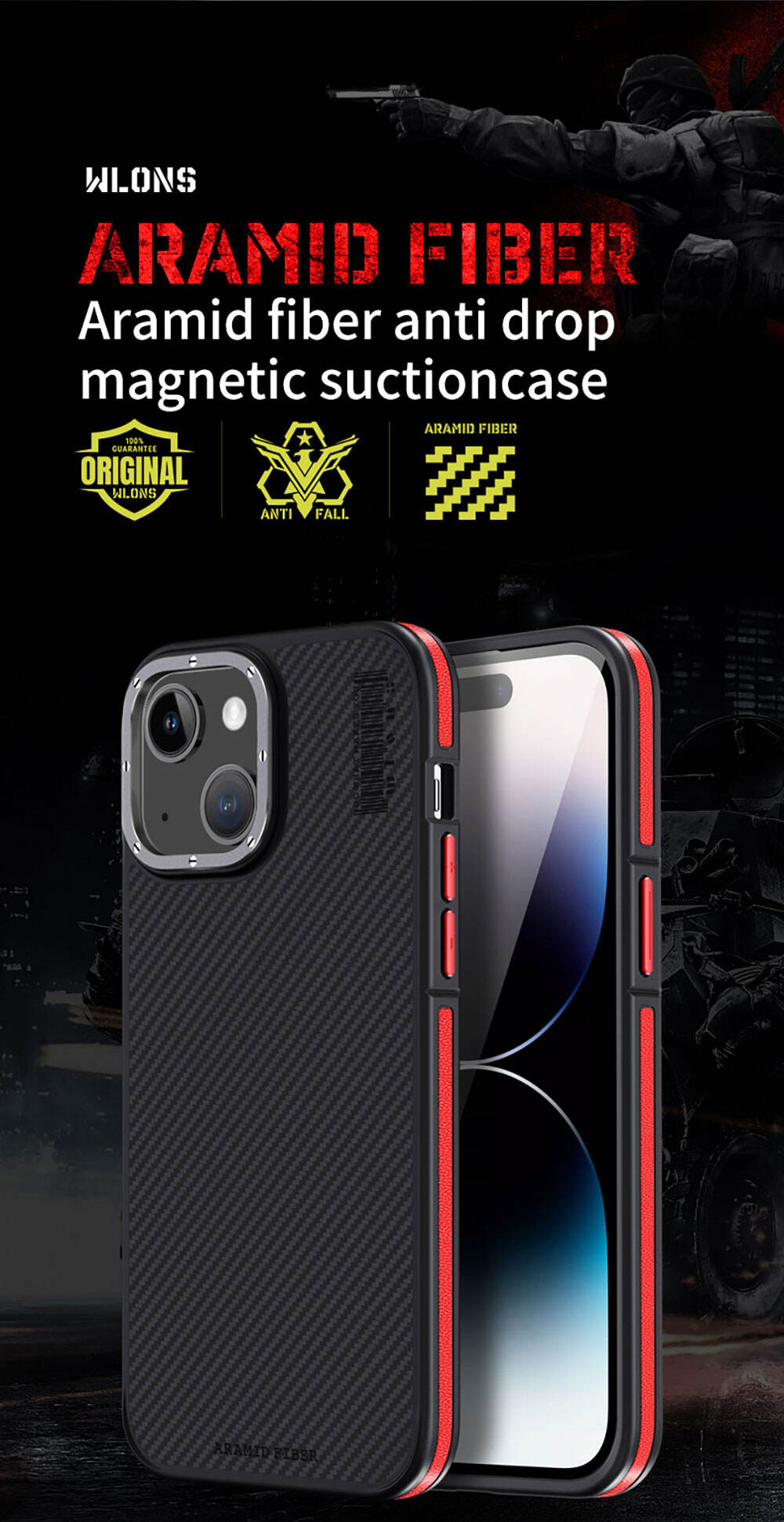 WLONS WLS23 Lychee Pattern Camera Lens Protection Skin Friendly Mobile Drop Proof Tpu Phone Case For Iphone 14 Pro Max factory