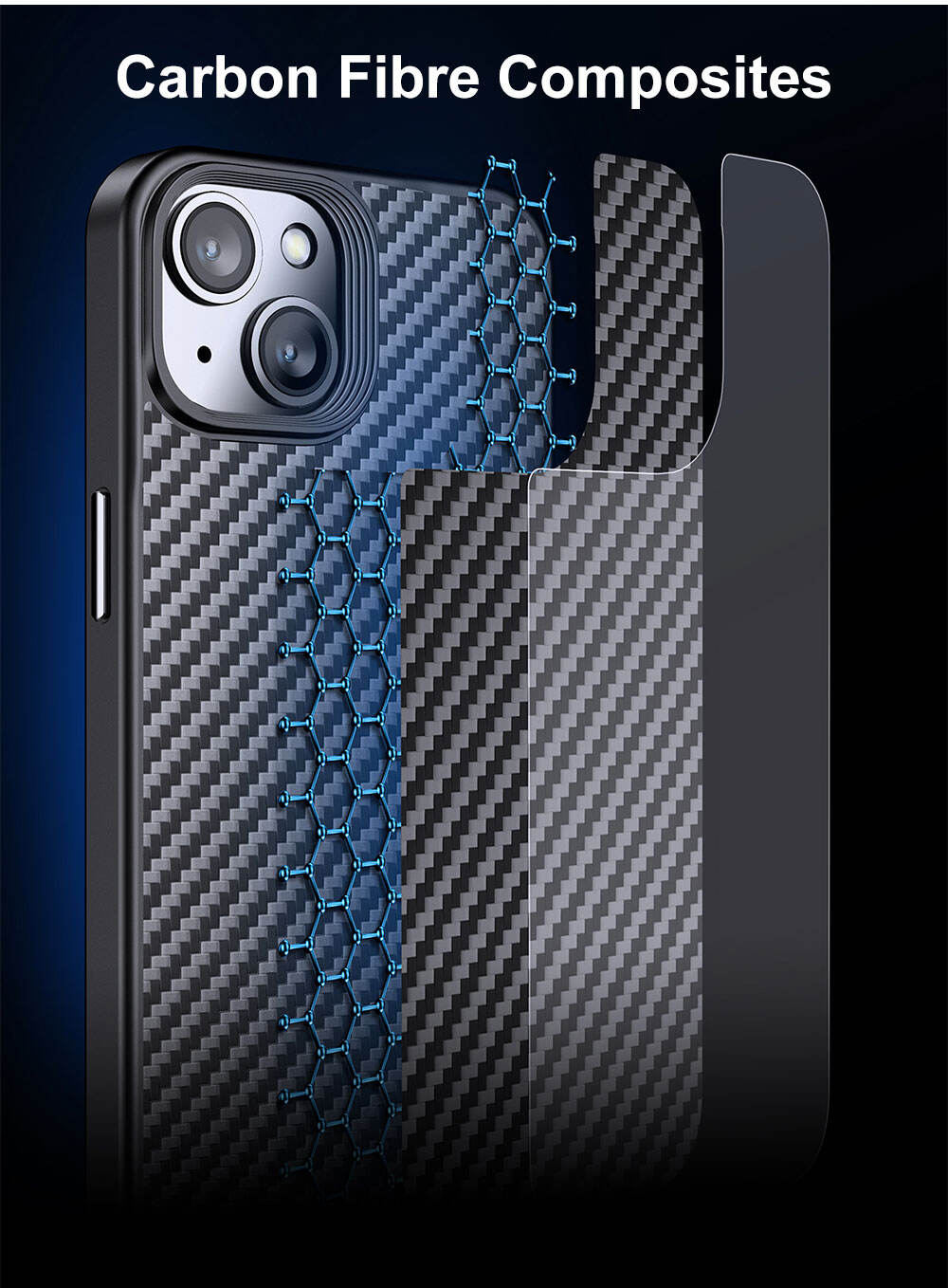 WLONS WLS14 Skin Friendly Drop Proof Carbon Fiber Frosted Suction Mobile Tpu Phone Case For Iphone 15 Plus manufacture