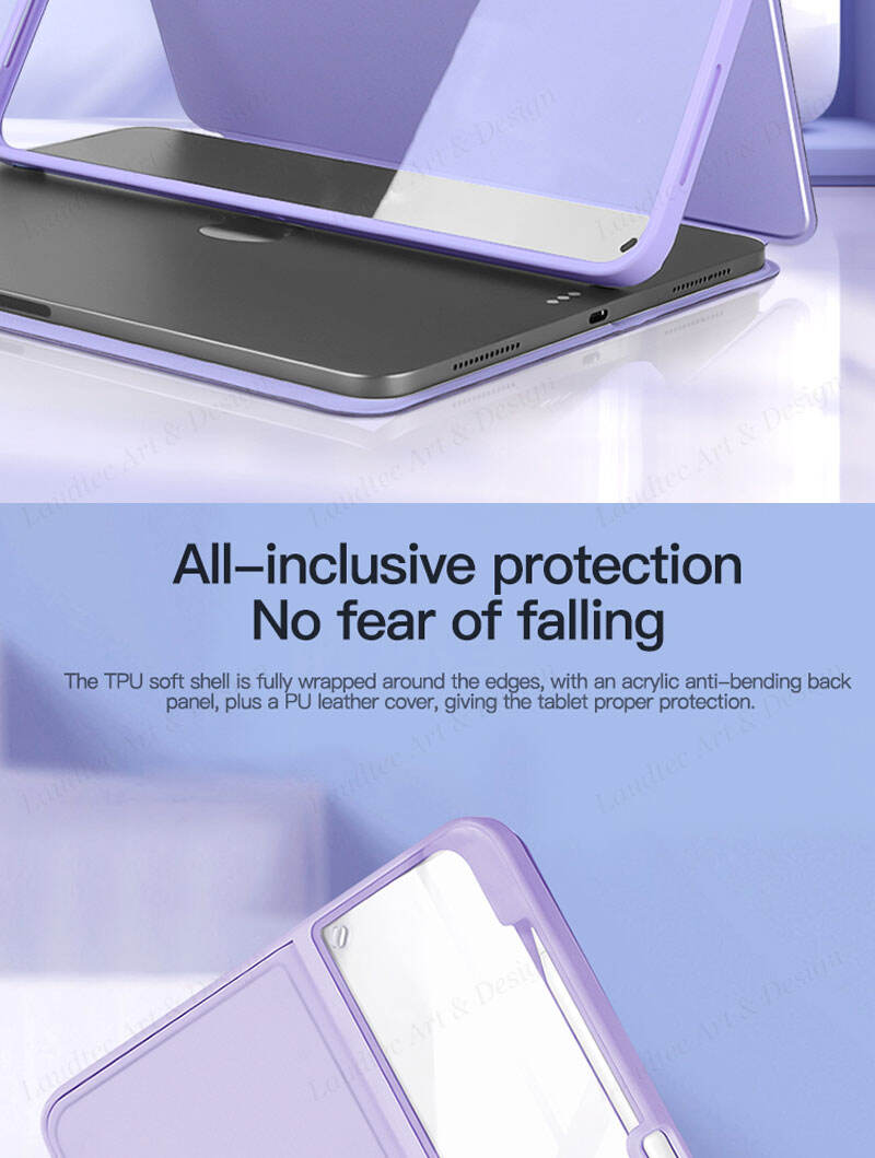 Laudtec PBK029 Pu Smart Cover Clear 10.2 3 Tpu Pc Foldable Leather Windows Case Rugged Tablet Covers Cases For Ipad Air Pro Mini details