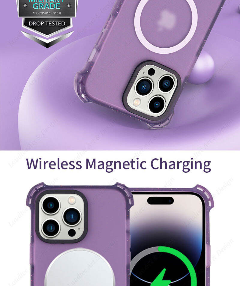 Laudtec SJK047 Frosted Matte Transparent Magnetic Drop Protection Tpu Pc Phone Case For Iphone 15 14 13 12 11 Plus Pro Max manufacture