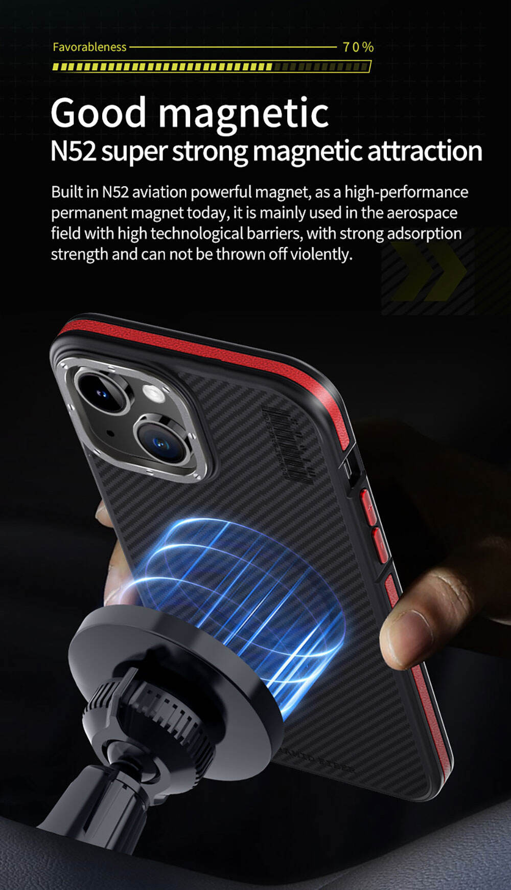 WLONS WLS26 Drop Proof Skin Friendly Carbon Fiber Frosted Suction Mobile Tpu Phone Case For Iphone 15 14 Plus details