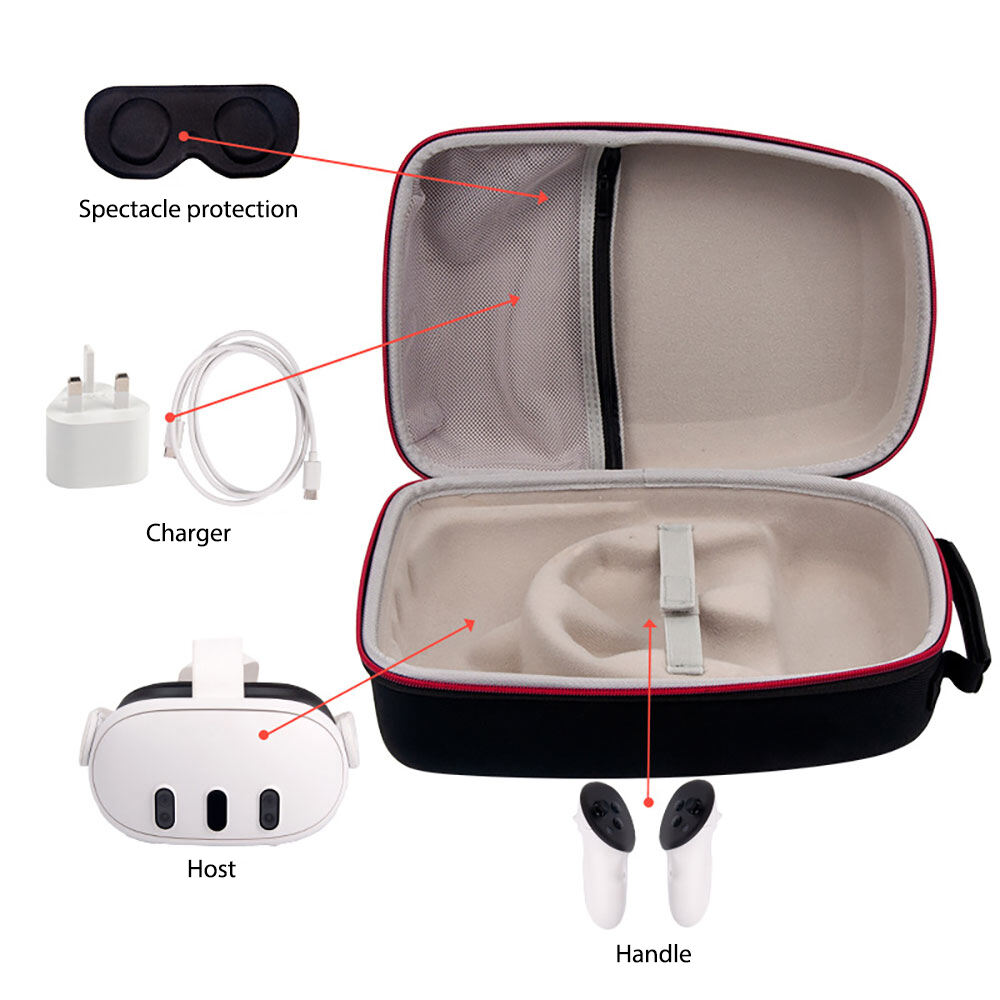 Eva Case Boxes Bag For Meta Quest 3 Cover Foam Protective Storage Carry Portable Coloured Plastic Caps details
