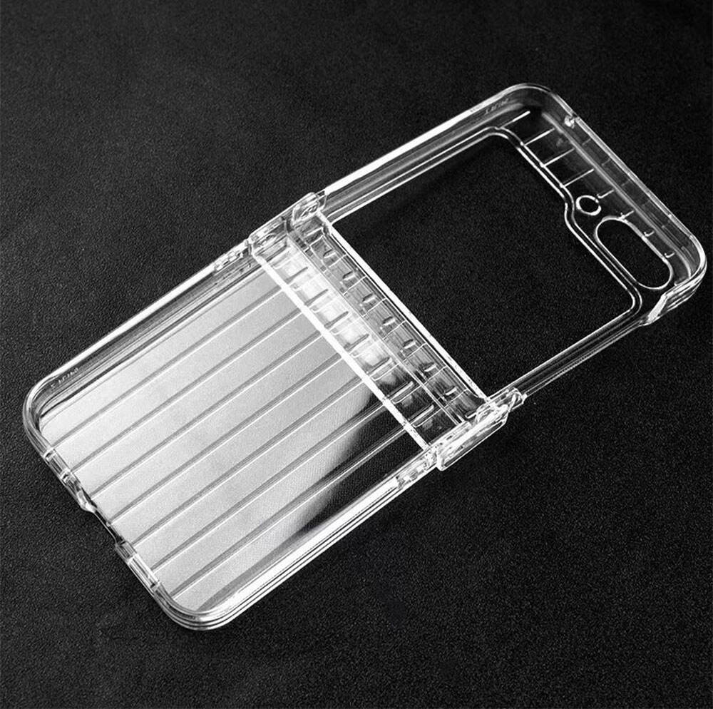 Laudtec SJK122 High Quality Transparent Fold Luggage Mobile Cases Pc Phone Case For Samsung Galaxy Z Flip5 Flip4 Flip3 5G Flip supplier