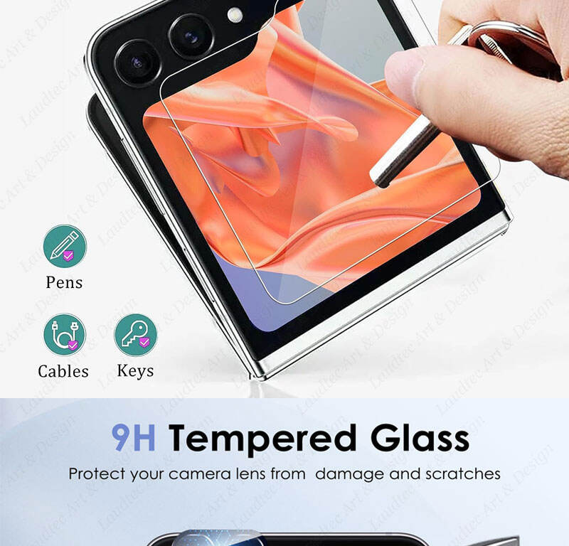 Laudtec GHM013 Lens Protection High Definition Tempered Glass Protector Samsung Screen Protectors For Galaxy Z Flip 5 factory