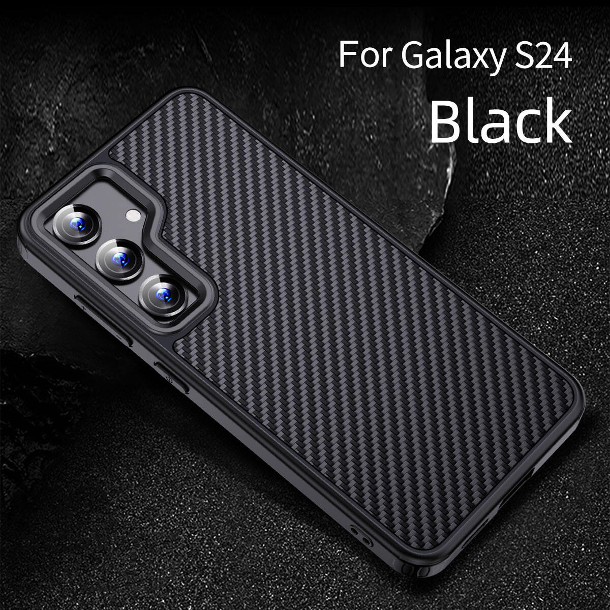 Tpu Phone Case Drop Proof Custom Luxury Frosted Suction Mobile Carbon Fiber For Samsung Galaxy S24 Pro
