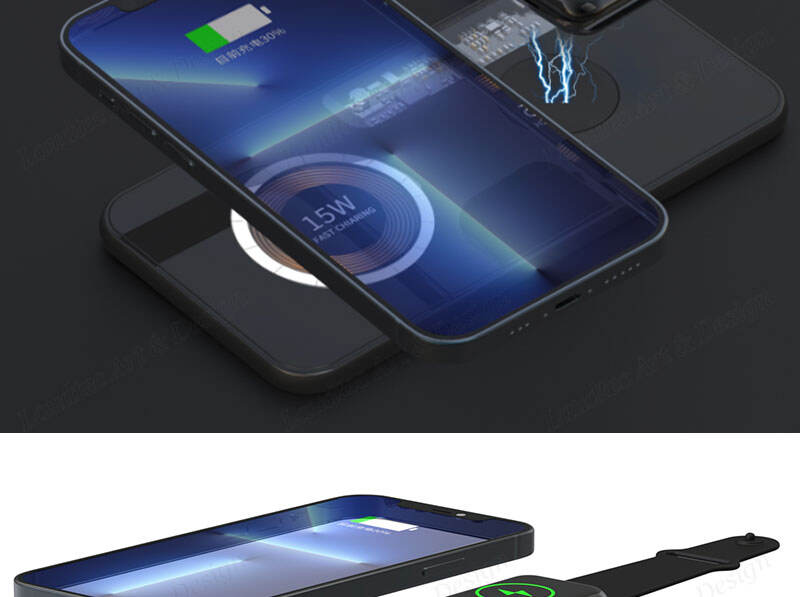 Laudtec KC022 Fast Phone Stand 2 In 1 With Smart Touch Led Night Magnetic Chargers Wireless Charger For Iphone Samsung supplier