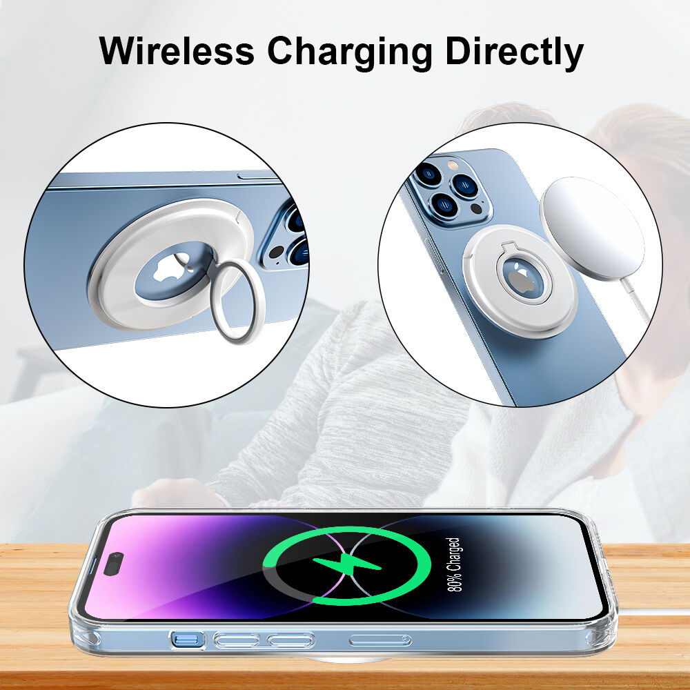 Laudtec Patent Magnetic Wireless Charger Finger Ring Holder Phone Stand Grip 360 Rotating Car Magnetic Mount Phone Bracket supplier