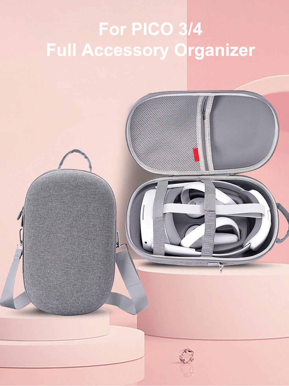 Eva Case Carry Travel Foam Portable For Pico 4 Pro Vr Neo3 G3 Eye Headset Battery Charging Dock Accessories details