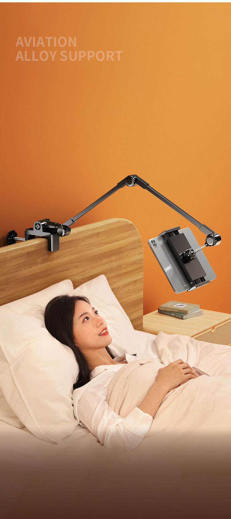 Laudtec SJJ087 Portable Folding Tripod Stand Metal Phone Bed Table Stands Tablet Holder For Iphone Ipad supplier