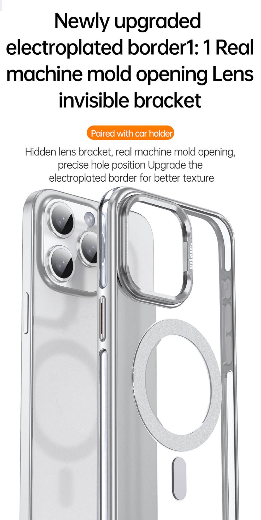 Laudtec SJK258 Card Holder Kickstand Customize Anti Fall Magnetic Transparent Cover Tpu Pc Phone Case For Iphone 15 Pro Max supplier